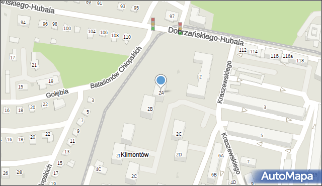 Sosnowiec, Kraszewskiego Józefa Ignacego, 2A, mapa Sosnowca