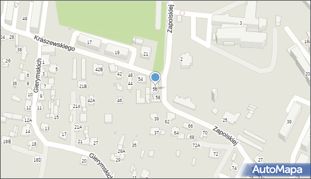 Sosnowiec, Kraszewskiego Józefa Ignacego, 56, mapa Sosnowca