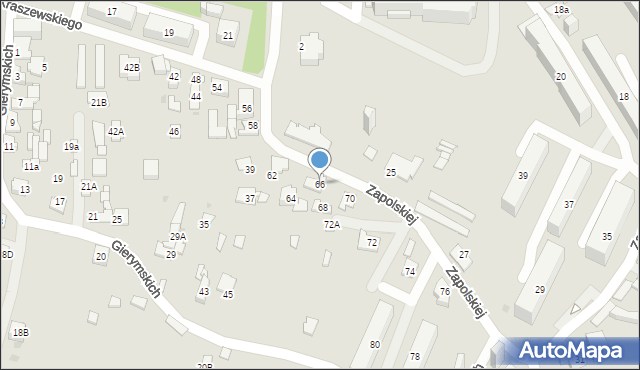 Sosnowiec, Kraszewskiego Józefa Ignacego, 66, mapa Sosnowca