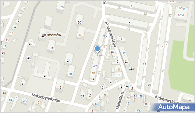 Sosnowiec, Kraszewskiego Józefa Ignacego, 6A, mapa Sosnowca