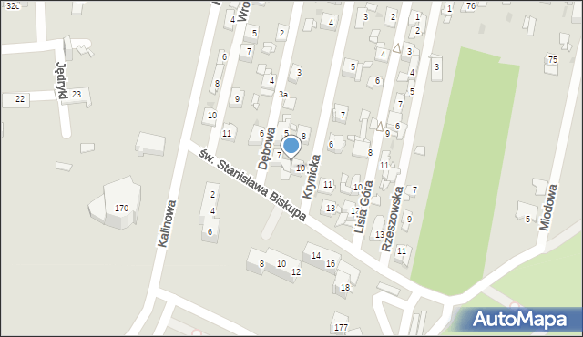 Sosnowiec, Krynicka, 10A, mapa Sosnowca
