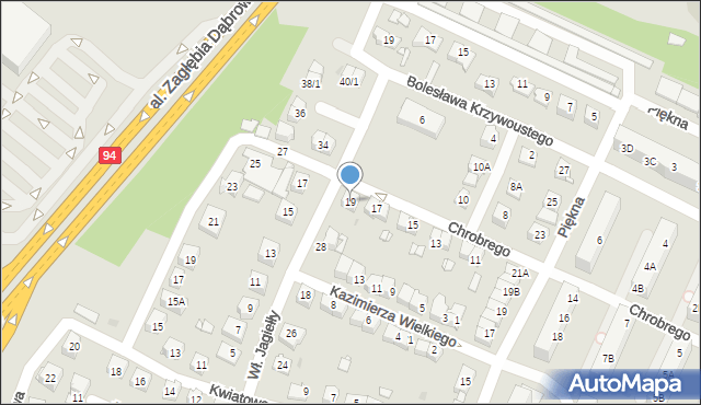 Sosnowiec, Króla Bolesława Chrobrego, 19, mapa Sosnowca