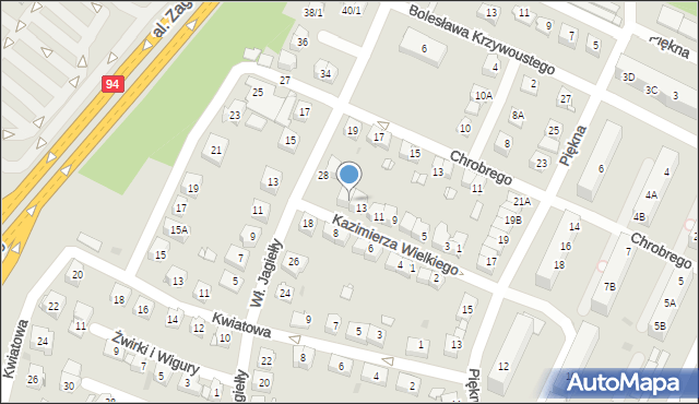 Sosnowiec, Króla Kazimierza Wielkiego, 15, mapa Sosnowca