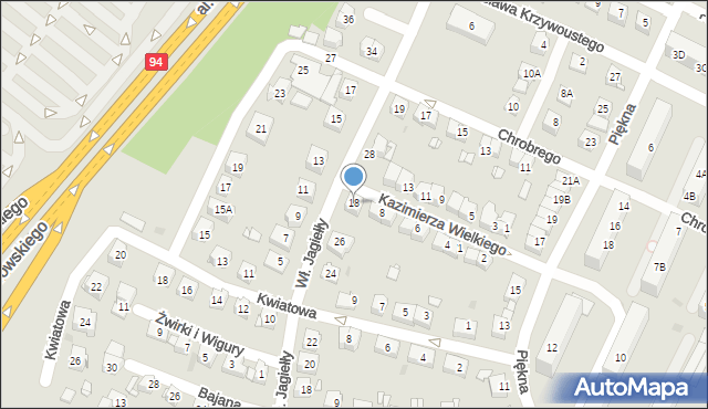 Sosnowiec, Króla Kazimierza Wielkiego, 18, mapa Sosnowca