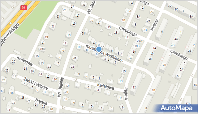 Sosnowiec, Króla Kazimierza Wielkiego, 6/2, mapa Sosnowca