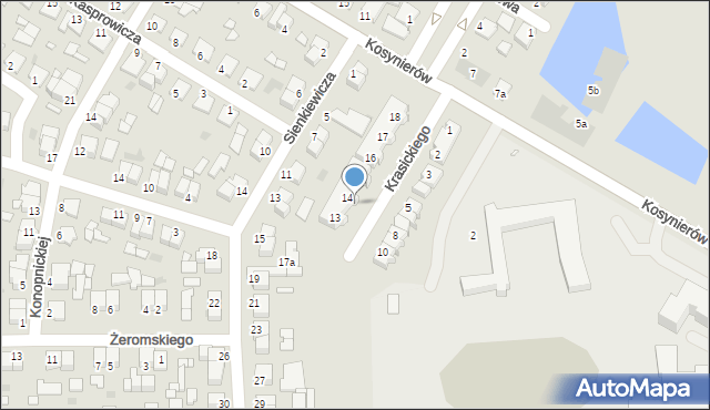 Środa Wielkopolska, Krasickiego Ignacego, bp., 14, mapa Środa Wielkopolska