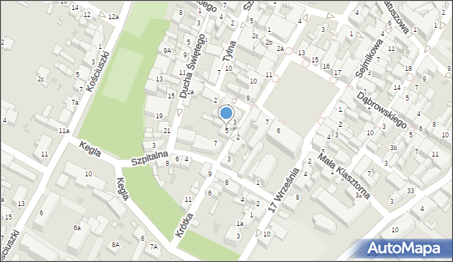 Środa Wielkopolska, Krótka, 5, mapa Środa Wielkopolska