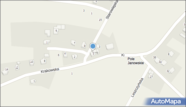 Stara Wieś, Krakowska, 1, mapa Stara Wieś