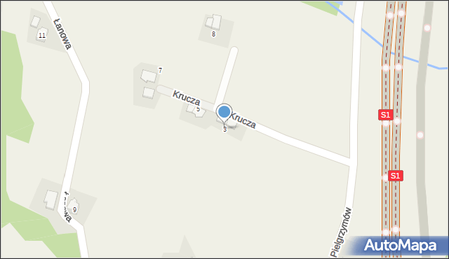 Stara Wieś, Krucza, 3, mapa Stara Wieś