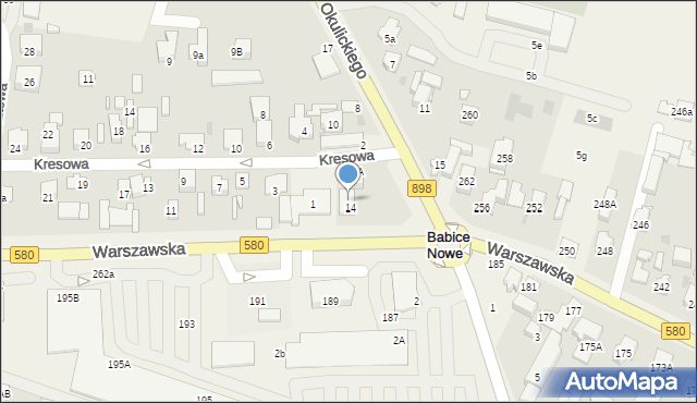 Stare Babice, Kresowa, 1, mapa Stare Babice