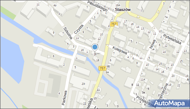 Staszów, Krakowska, 16, mapa Staszów