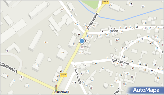 Staszów, Krakowska, 41, mapa Staszów