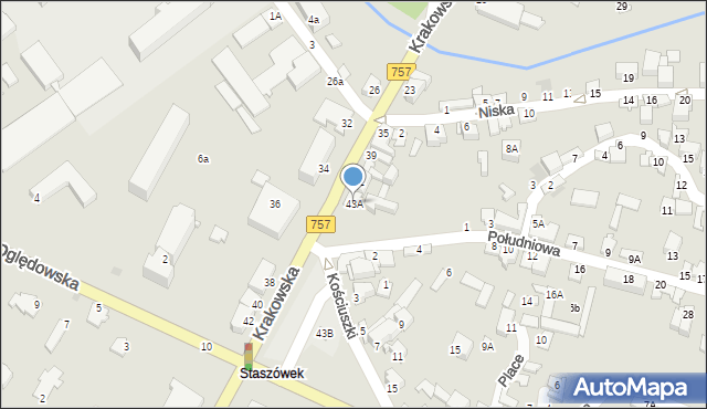 Staszów, Krakowska, 43A, mapa Staszów