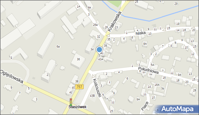 Staszów, Krakowska, 45, mapa Staszów