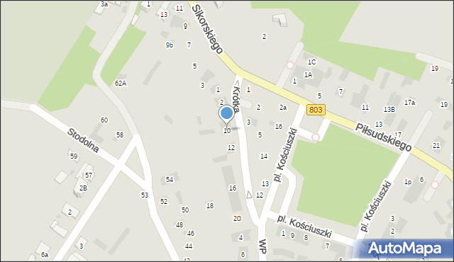 Stoczek Łukowski, Krótka, 10, mapa Stoczek Łukowski