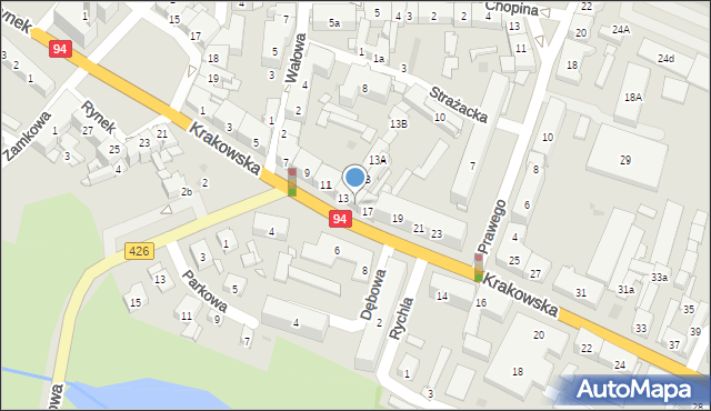 Strzelce Opolskie, Krakowska, 15, mapa Strzelce Opolskie