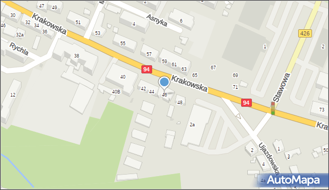 Strzelce Opolskie, Krakowska, 46, mapa Strzelce Opolskie