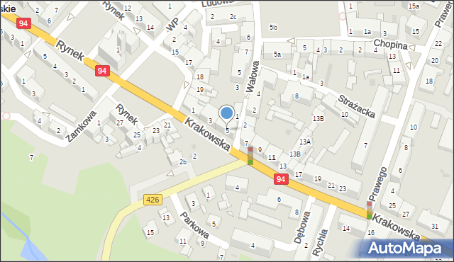 Strzelce Opolskie, Krakowska, 5, mapa Strzelce Opolskie