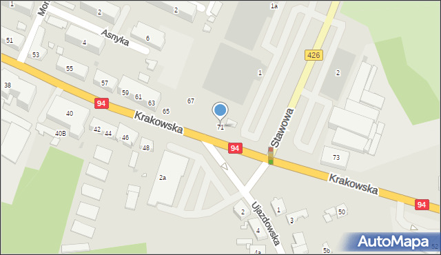 Strzelce Opolskie, Krakowska, 71, mapa Strzelce Opolskie