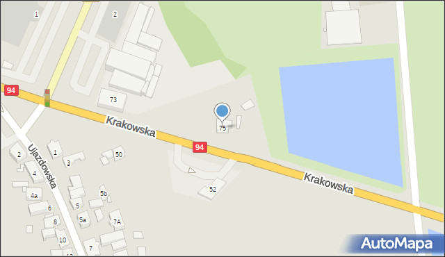 Strzelce Opolskie, Krakowska, 75, mapa Strzelce Opolskie