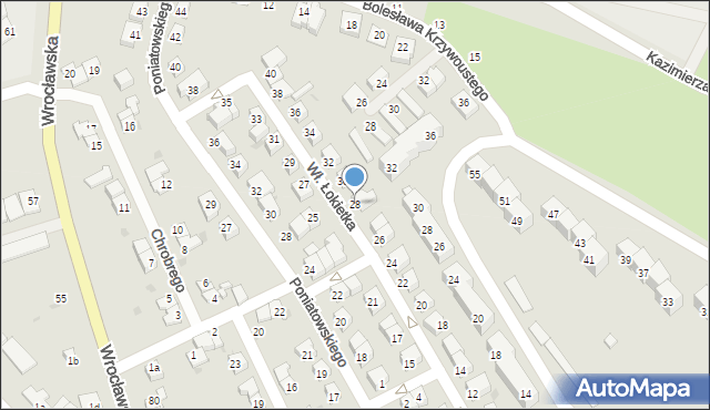 Strzelin, Króla Władysława Łokietka, 28, mapa Strzelin