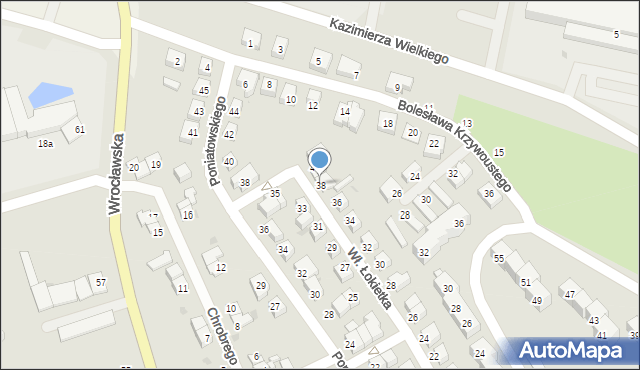 Strzelin, Króla Władysława Łokietka, 38, mapa Strzelin
