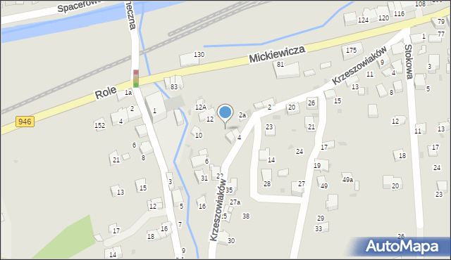 Sucha Beskidzka, Krzeszowiaków, 6, mapa Sucha Beskidzka