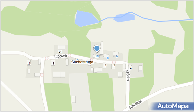 Suchostruga, Krótka, 10, mapa Suchostruga