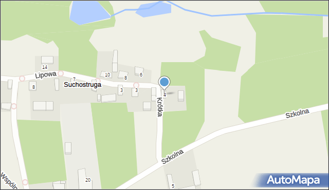 Suchostruga, Krótka, 4, mapa Suchostruga