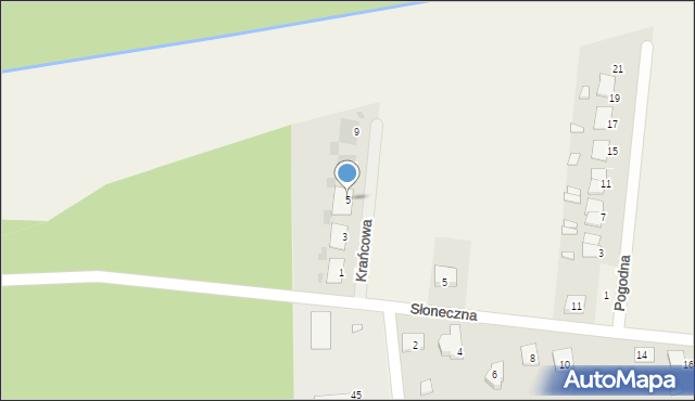 Sulęcinek, Krańcowa, 5, mapa Sulęcinek