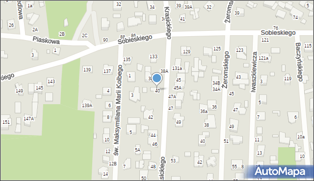 Sulejówek, Krasickiego Ignacego, bp., 40, mapa Sulejówek