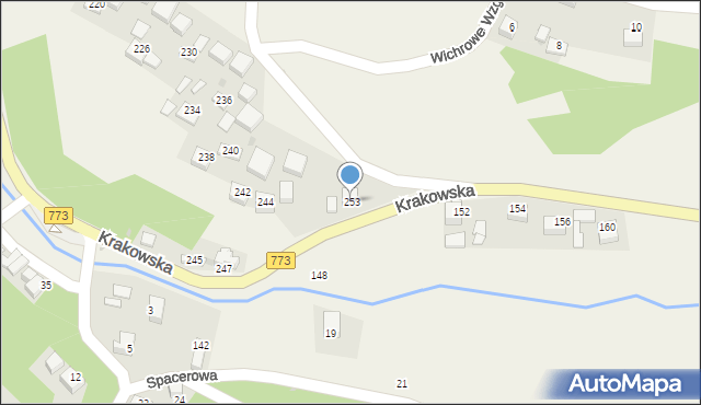 Sułoszowa, Krakowska, 253, mapa Sułoszowa