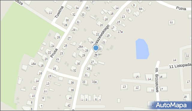 Susz, Kraszewskiego Józefa Ignacego, 25, mapa Susz