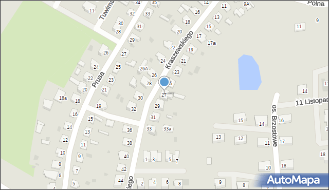 Susz, Kraszewskiego Józefa Ignacego, 27, mapa Susz