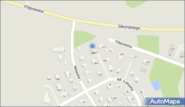 Suwałki, Króla Władysława Łokietka, 48B, mapa Suwałk