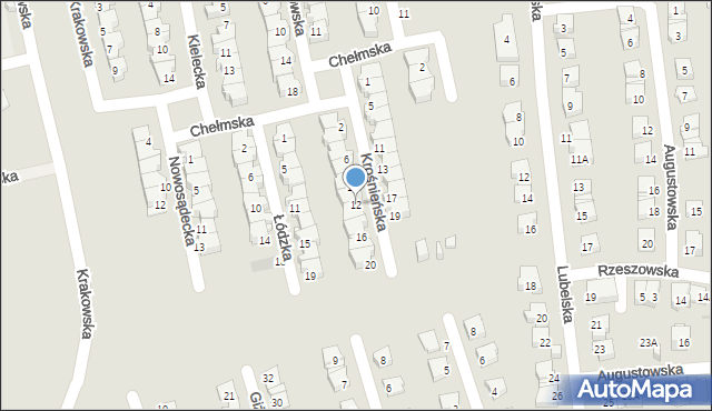 Suwałki, Krośnieńska, 12, mapa Suwałk