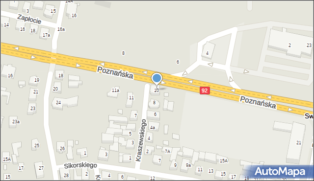 Swarzędz, Kraszewskiego Józefa Ignacego, 10, mapa Swarzędz