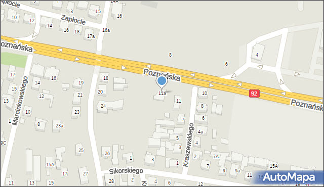 Swarzędz, Kraszewskiego Józefa Ignacego, 11a, mapa Swarzędz