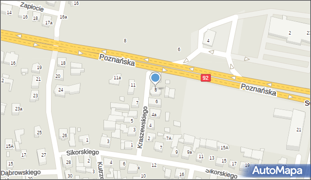 Swarzędz, Kraszewskiego Józefa Ignacego, 8, mapa Swarzędz