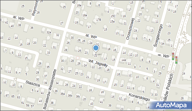 Świdnik, Króla Władysława Jagiełły, 21, mapa Świdnika