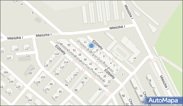 Świebodzice, Królowej Elżbiety, 18, mapa Świebodzice