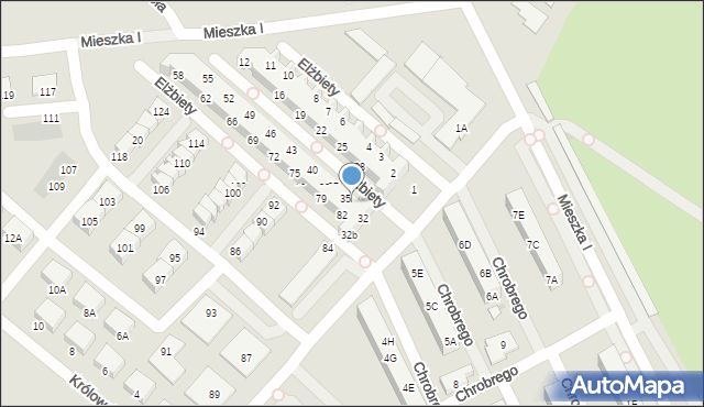 Świebodzice, Królowej Elżbiety, 34, mapa Świebodzice