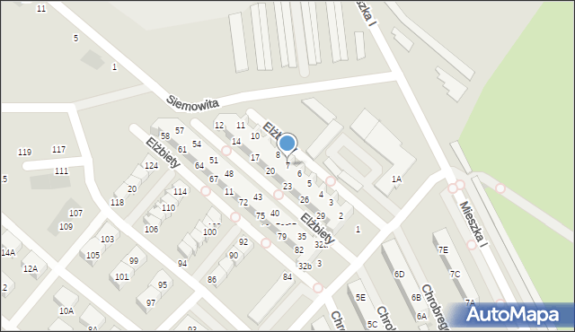 Świebodzice, Królowej Elżbiety, 7, mapa Świebodzice