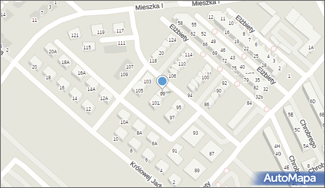 Świebodzice, Królowej Elżbiety, 99, mapa Świebodzice