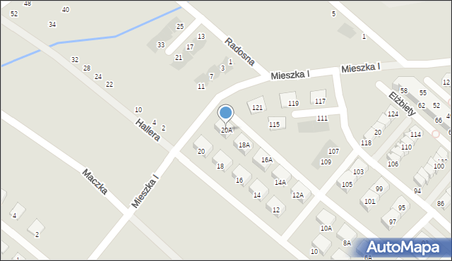 Świebodzice, Królowej Jadwigi, 20A, mapa Świebodzice