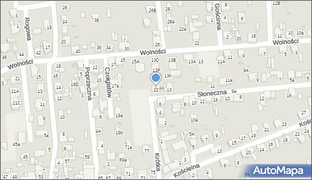 Świerklaniec, Krótka, 11, mapa Świerklaniec