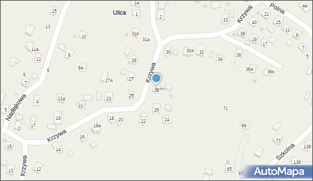 Świerzowa Polska, Krzywa, 28, mapa Świerzowa Polska