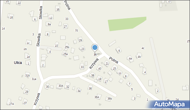 Świerzowa Polska, Krzywa, 35, mapa Świerzowa Polska