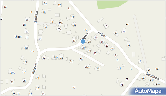 Świerzowa Polska, Krzywa, 38, mapa Świerzowa Polska