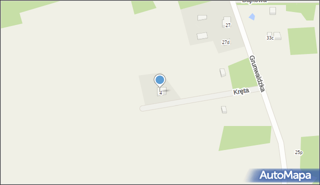Świętajno, Kręta, 4, mapa Świętajno